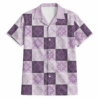 Lavender Manta Ray Hawaiian Quilt Motif Hawaiian Shirt LT05 Purple - Polynesian Pride