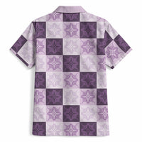 Lavender Manta Ray Hawaiian Quilt Motif Hawaiian Shirt LT05 - Polynesian Pride