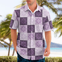 Lavender Manta Ray Hawaiian Quilt Motif Hawaiian Shirt LT05 - Polynesian Pride