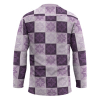 Lavender Manta Ray Hawaiian Quilt Motif Hockey Jersey LT05 - Polynesian Pride