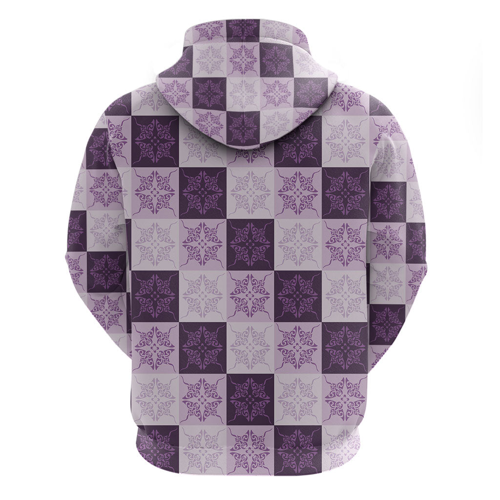 Lavender Manta Ray Hawaiian Quilt Motif Hoodie LT05 - Polynesian Pride