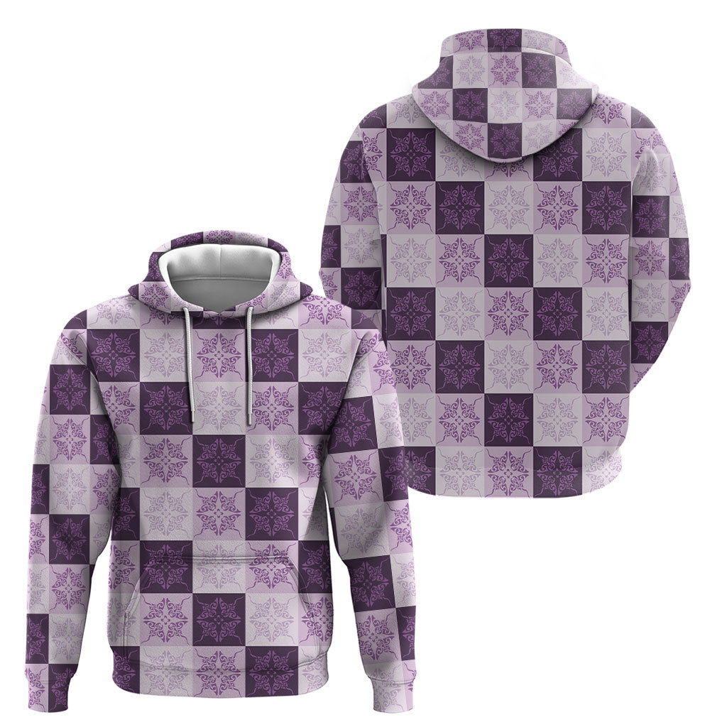Lavender Manta Ray Hawaiian Quilt Motif Hoodie LT05 - Polynesian Pride