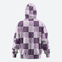 Lavender Manta Ray Hawaiian Quilt Motif Hoodie LT05 - Polynesian Pride