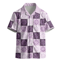 Lavender Manta Ray Hawaiian Quilt Motif Kid Hawaiian Shirt LT05 - Polynesian Pride
