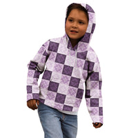 Lavender Manta Ray Hawaiian Quilt Motif Kid Hoodie LT05 - Polynesian Pride