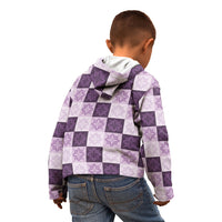 Lavender Manta Ray Hawaiian Quilt Motif Kid Hoodie LT05 - Polynesian Pride