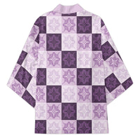 Lavender Manta Ray Hawaiian Quilt Motif Kimono LT05 - Polynesian Pride