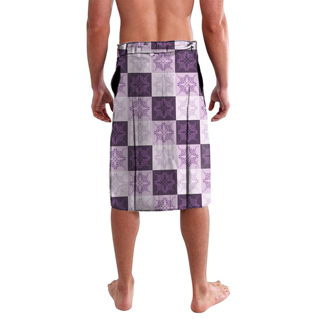 Lavender Manta Ray Hawaiian Quilt Motif Lavalava LT05 - Polynesian Pride