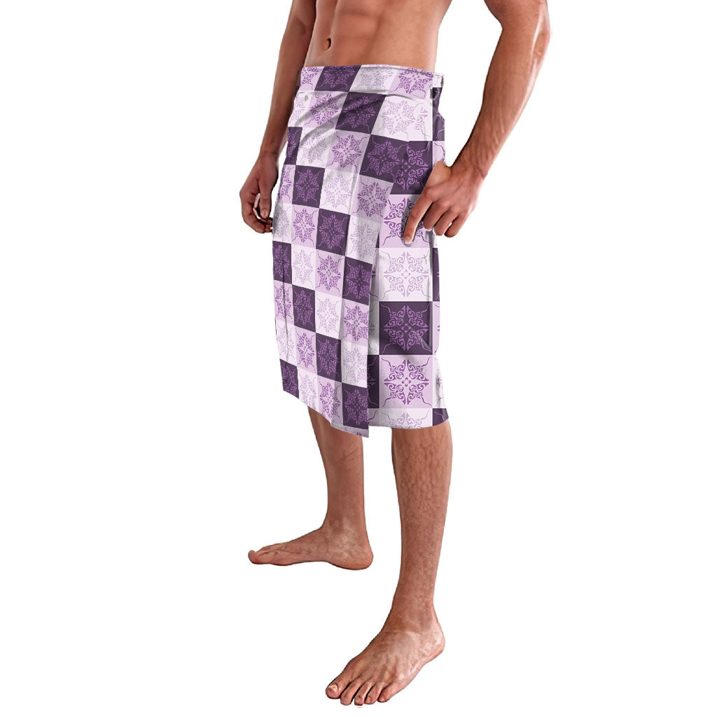 Lavender Manta Ray Hawaiian Quilt Motif Lavalava LT05 - Polynesian Pride