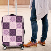 Lavender Manta Ray Hawaiian Quilt Motif Luggage Cover LT05 Purple - Polynesian Pride