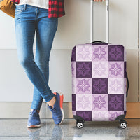 Lavender Manta Ray Hawaiian Quilt Motif Luggage Cover LT05 - Polynesian Pride