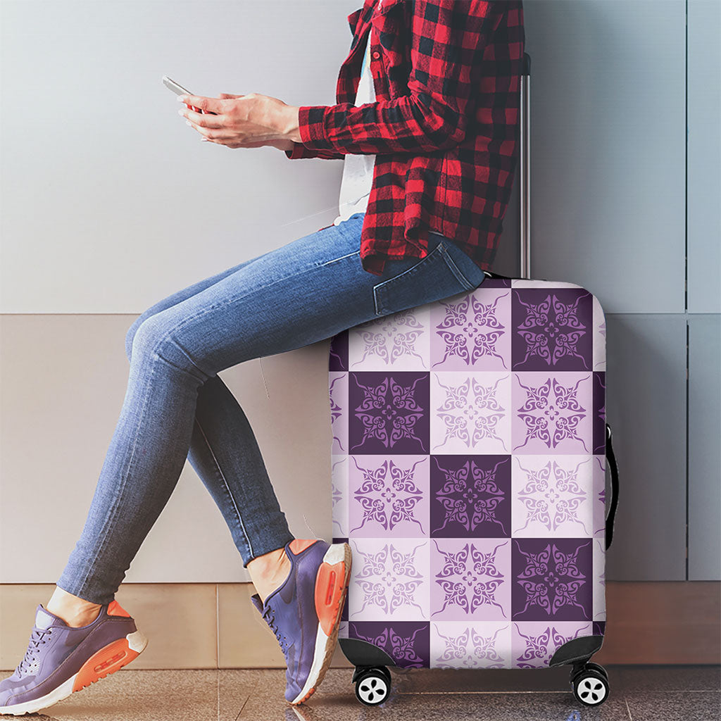 Lavender Manta Ray Hawaiian Quilt Motif Luggage Cover LT05 - Polynesian Pride