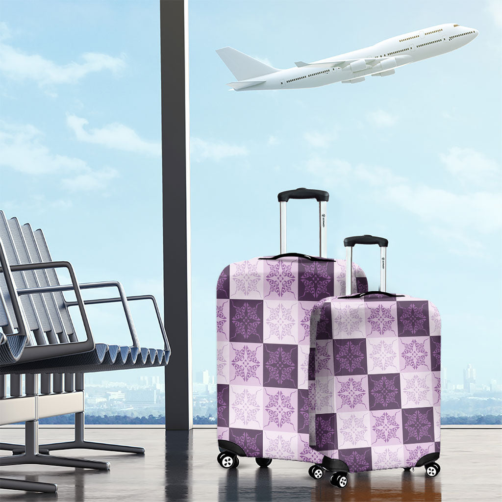 Lavender Manta Ray Hawaiian Quilt Motif Luggage Cover LT05 - Polynesian Pride
