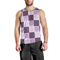 Lavender Manta Ray Hawaiian Quilt Motif Men Tank Top LT05 - Polynesian Pride