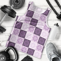 Lavender Manta Ray Hawaiian Quilt Motif Men Tank Top LT05 - Polynesian Pride
