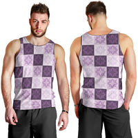 Lavender Manta Ray Hawaiian Quilt Motif Men Tank Top LT05 - Polynesian Pride