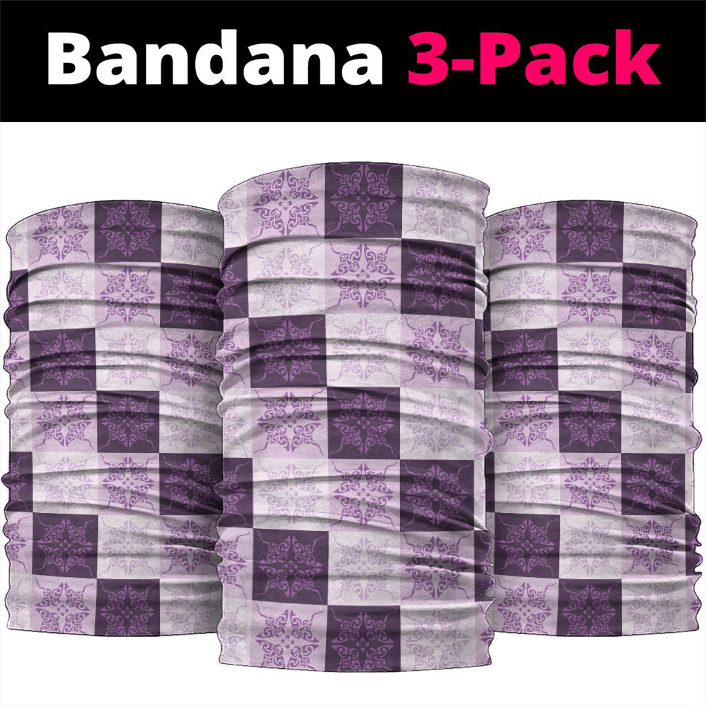 Lavender Manta Ray Hawaiian Quilt Motif Neck Gaiter LT05 package One Size: 25*50cm Purple - Polynesian Pride