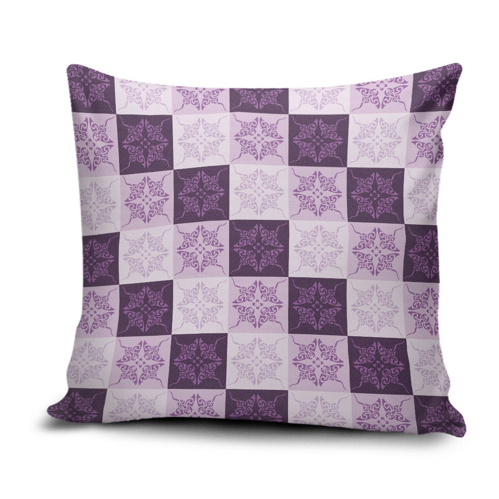 Lavender Manta Ray Hawaiian Quilt Motif Pillow Cover LT05 Purple - Polynesian Pride