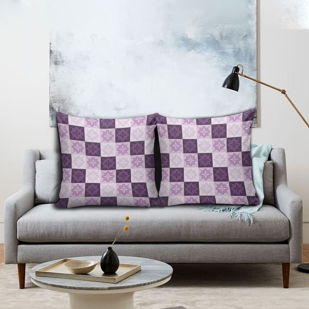Lavender Manta Ray Hawaiian Quilt Motif Pillow Cover LT05 - Polynesian Pride