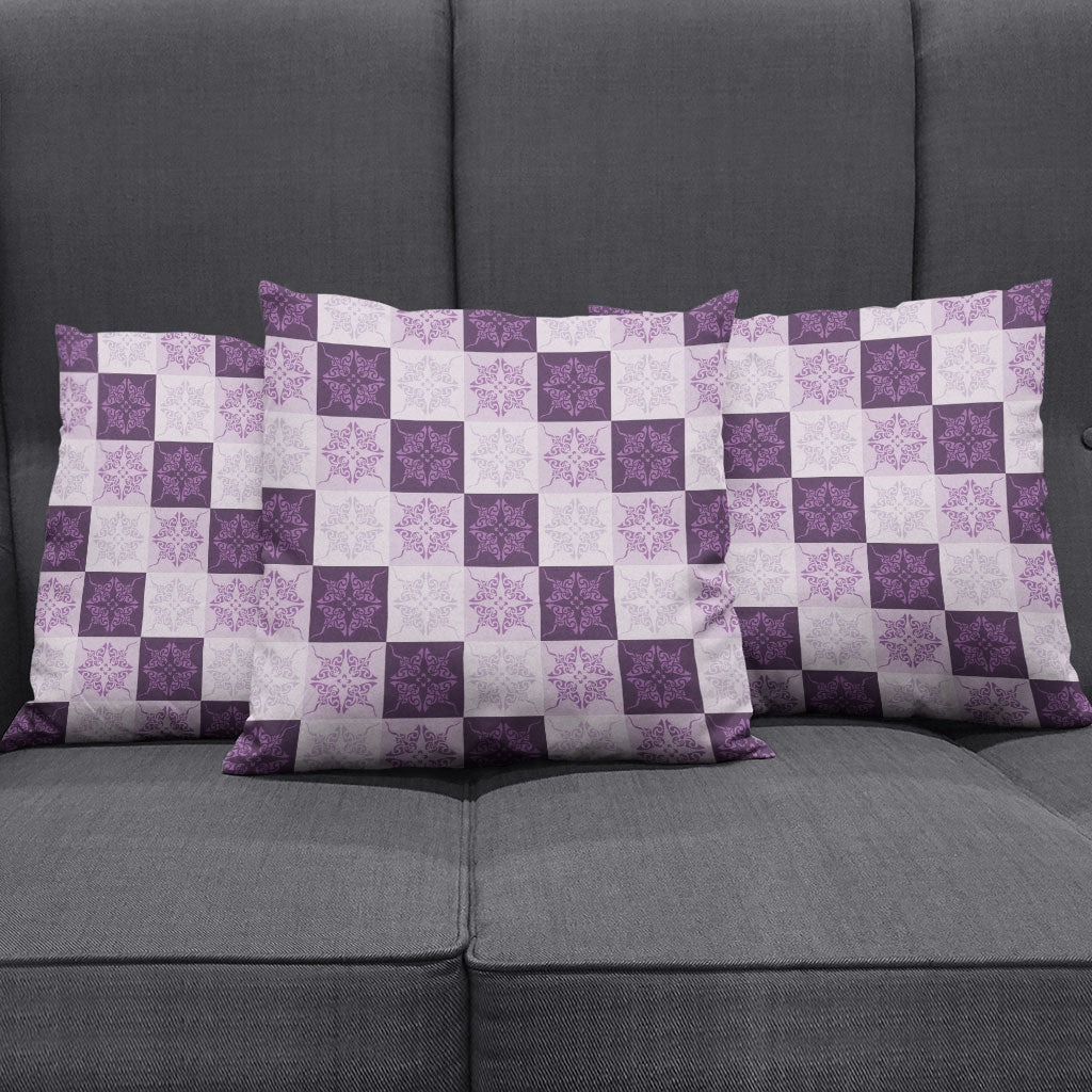Lavender Manta Ray Hawaiian Quilt Motif Pillow Cover LT05 - Polynesian Pride