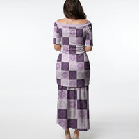 Lavender Manta Ray Hawaiian Quilt Motif Puletasi LT05 - Polynesian Pride