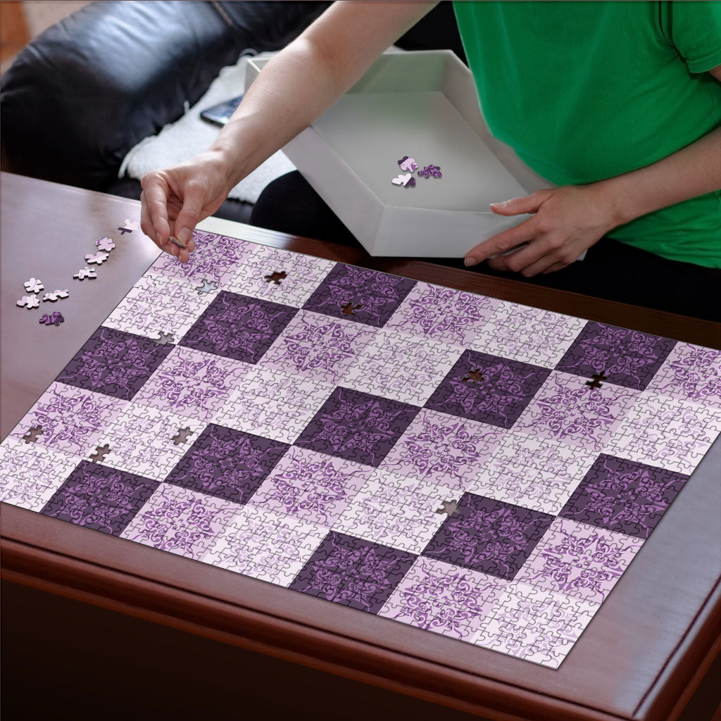 Lavender Manta Ray Hawaiian Quilt Motif Puzzle LT05 - Polynesian Pride
