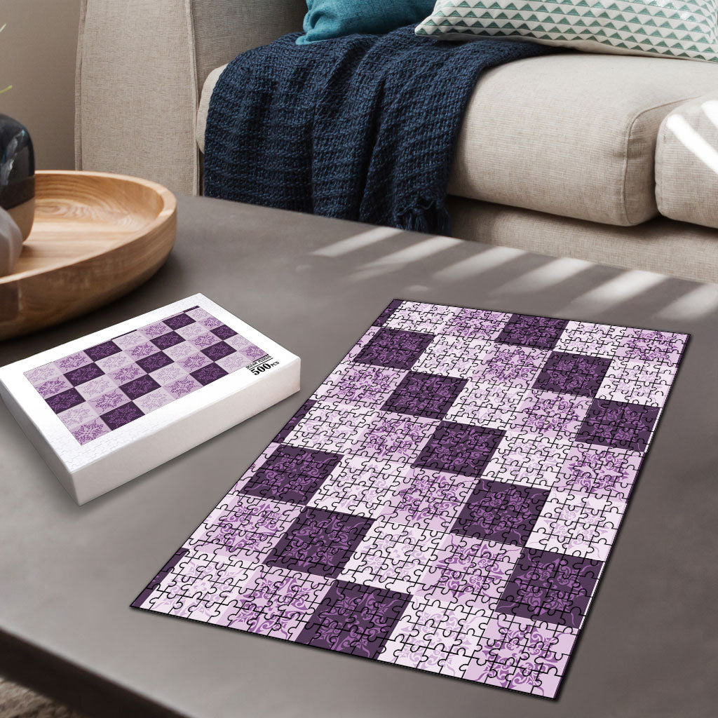 Lavender Manta Ray Hawaiian Quilt Motif Puzzle LT05 - Polynesian Pride