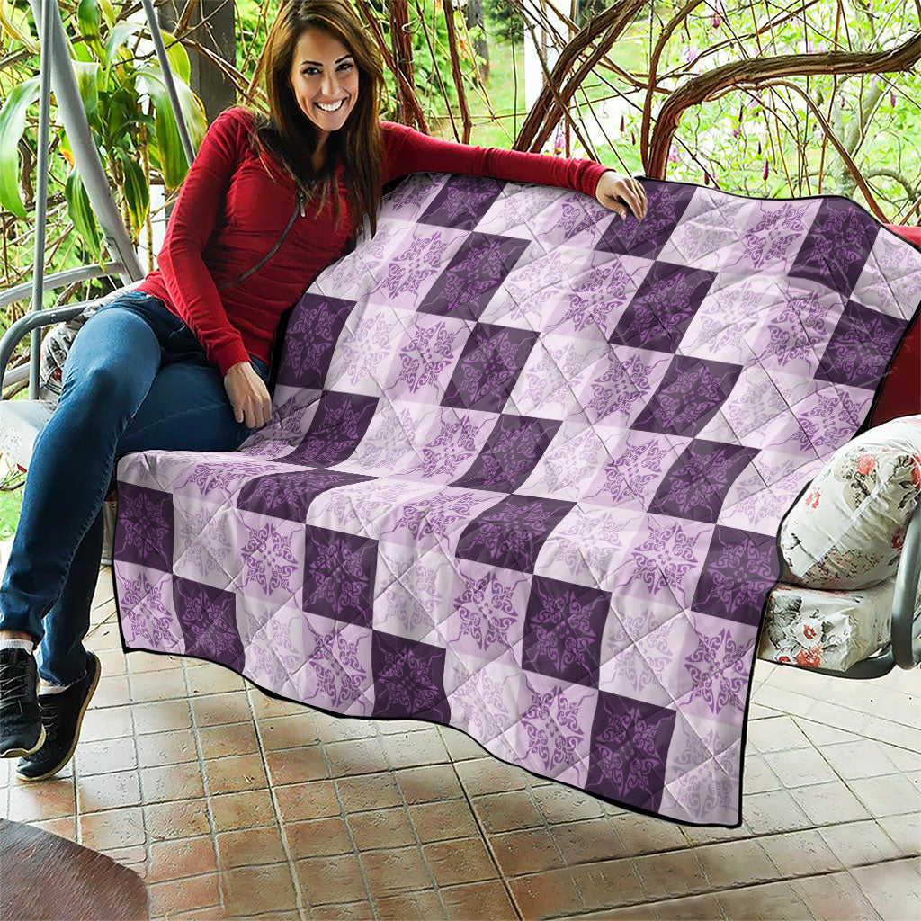 Lavender Manta Ray Hawaiian Quilt Motif Quilt LT05 - Polynesian Pride