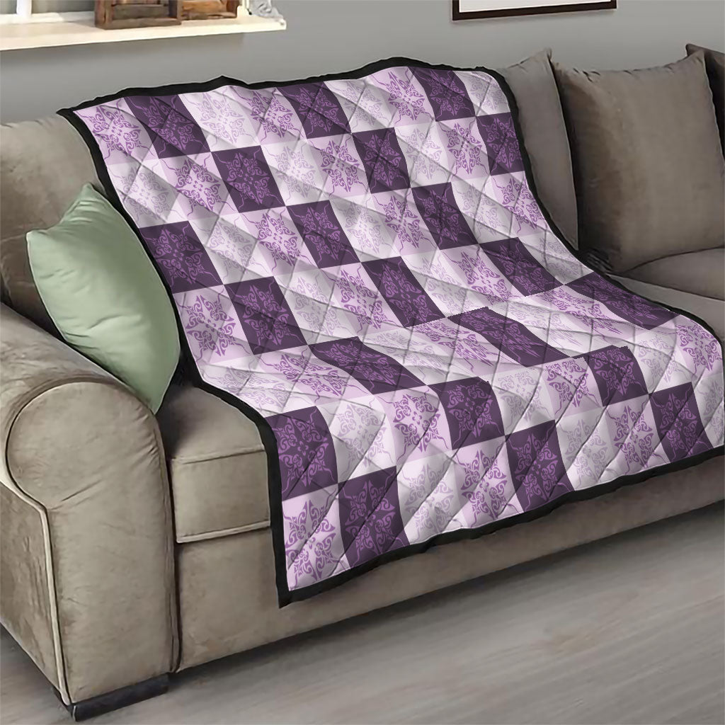 Lavender Manta Ray Hawaiian Quilt Motif Quilt LT05 - Polynesian Pride