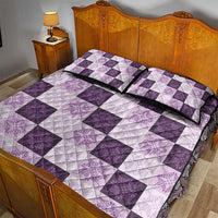 Lavender Manta Ray Hawaiian Quilt Motif Quilt Bed Set LT05 - Polynesian Pride