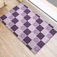 Lavender Manta Ray Hawaiian Quilt Motif Rubber Doormat LT05 - Polynesian Pride