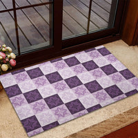 Lavender Manta Ray Hawaiian Quilt Motif Rubber Doormat LT05 - Polynesian Pride