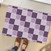 Lavender Manta Ray Hawaiian Quilt Motif Rubber Doormat LT05 - Polynesian Pride