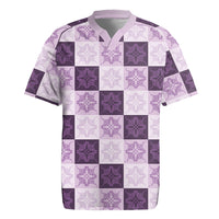 Lavender Manta Ray Hawaiian Quilt Motif Rugby Jersey LT05 Purple - Polynesian Pride