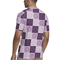 Lavender Manta Ray Hawaiian Quilt Motif Rugby Jersey LT05 - Polynesian Pride