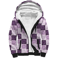 Lavender Manta Ray Hawaiian Quilt Motif Sherpa Hoodie LT05 Unisex Purple - Polynesian Pride
