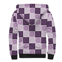 Lavender Manta Ray Hawaiian Quilt Motif Sherpa Hoodie LT05 - Polynesian Pride