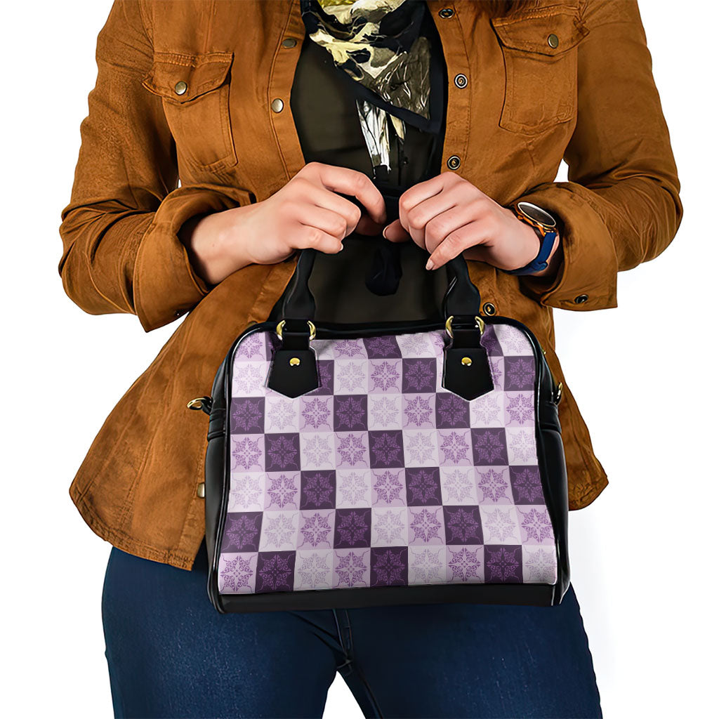 Lavender Manta Ray Hawaiian Quilt Motif Shoulder Handbag LT05 - Polynesian Pride