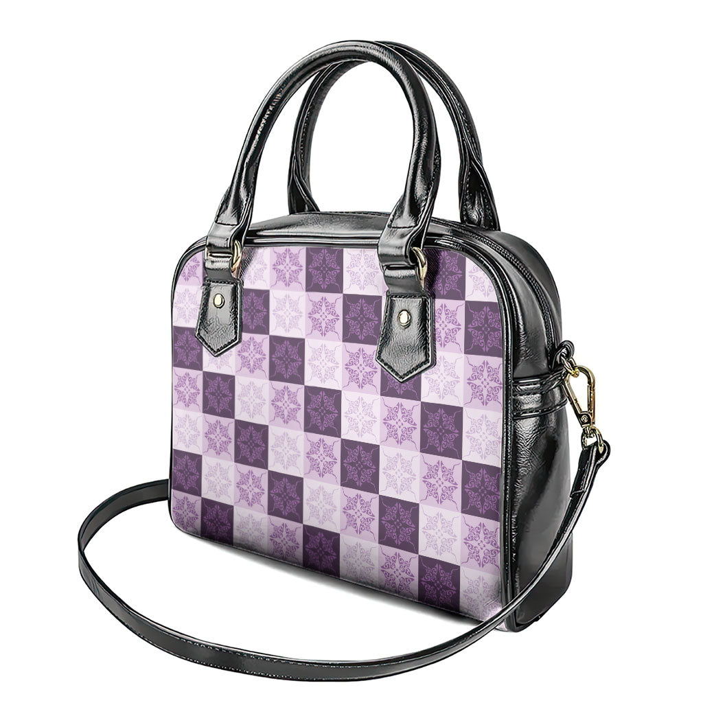 Lavender Manta Ray Hawaiian Quilt Motif Shoulder Handbag LT05 - Polynesian Pride