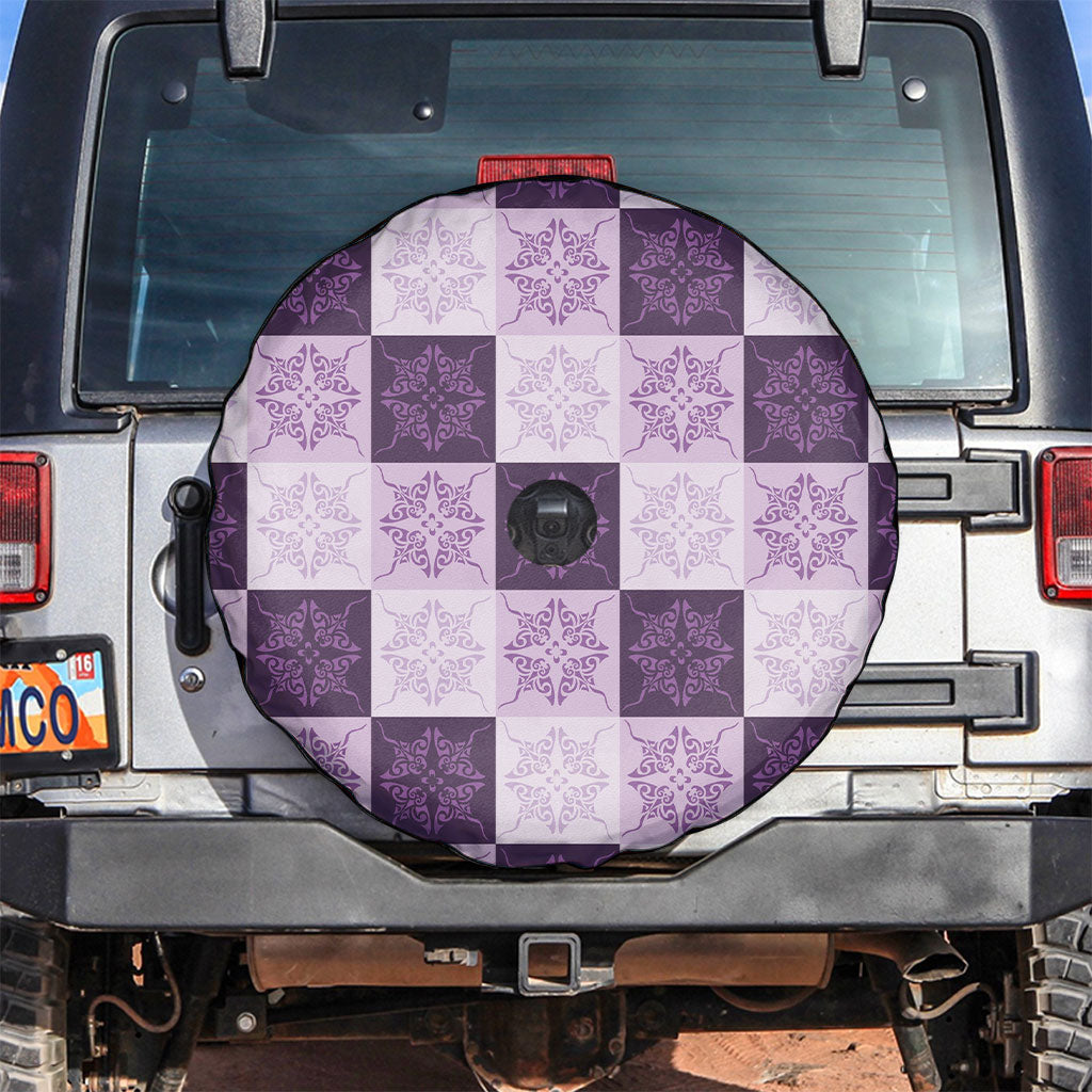 Lavender Manta Ray Hawaiian Quilt Motif Spare Tire Cover LT05 Purple - Polynesian Pride