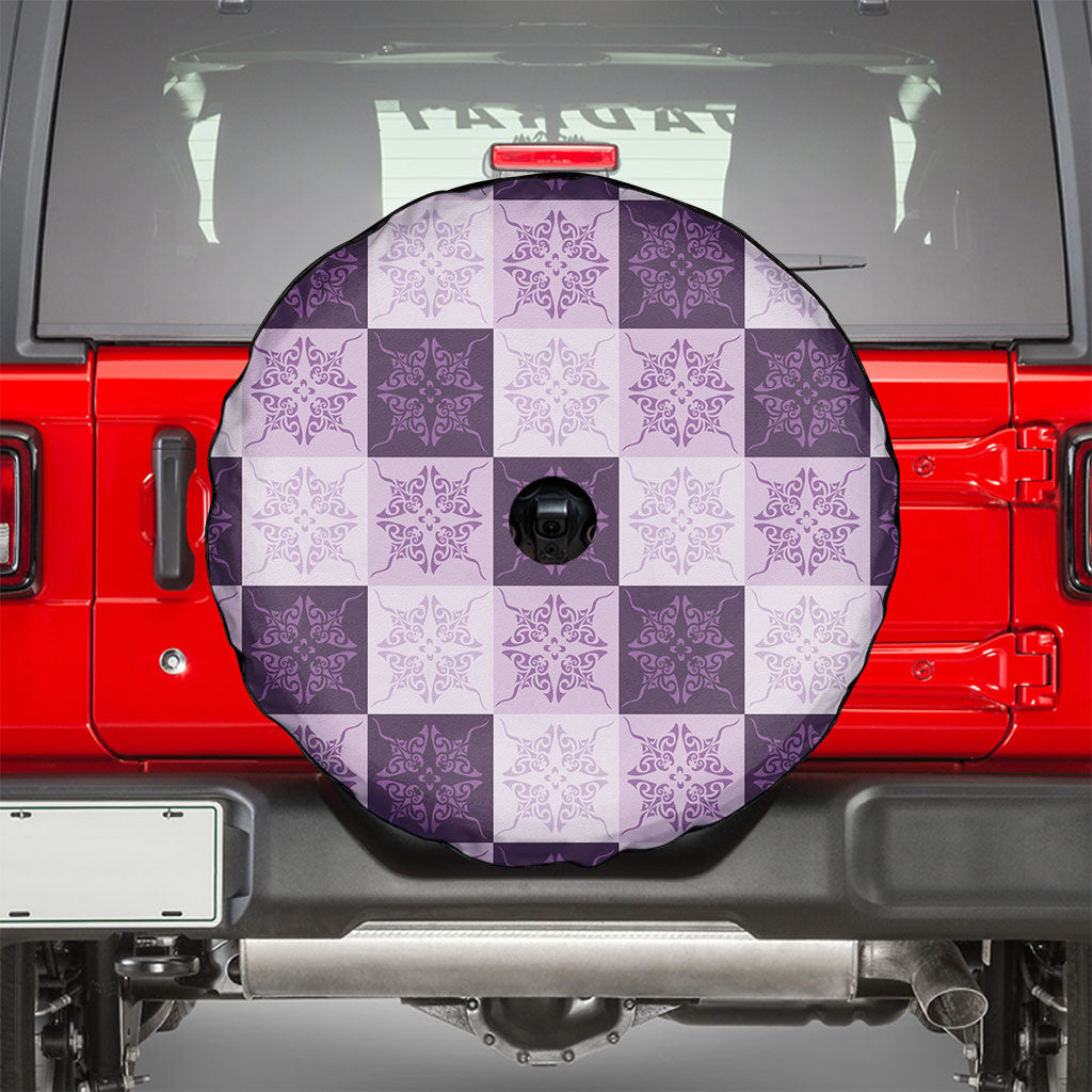 Lavender Manta Ray Hawaiian Quilt Motif Spare Tire Cover LT05 - Polynesian Pride