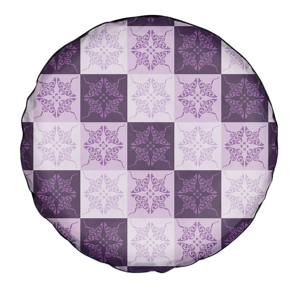 Lavender Manta Ray Hawaiian Quilt Motif Spare Tire Cover LT05 - Polynesian Pride