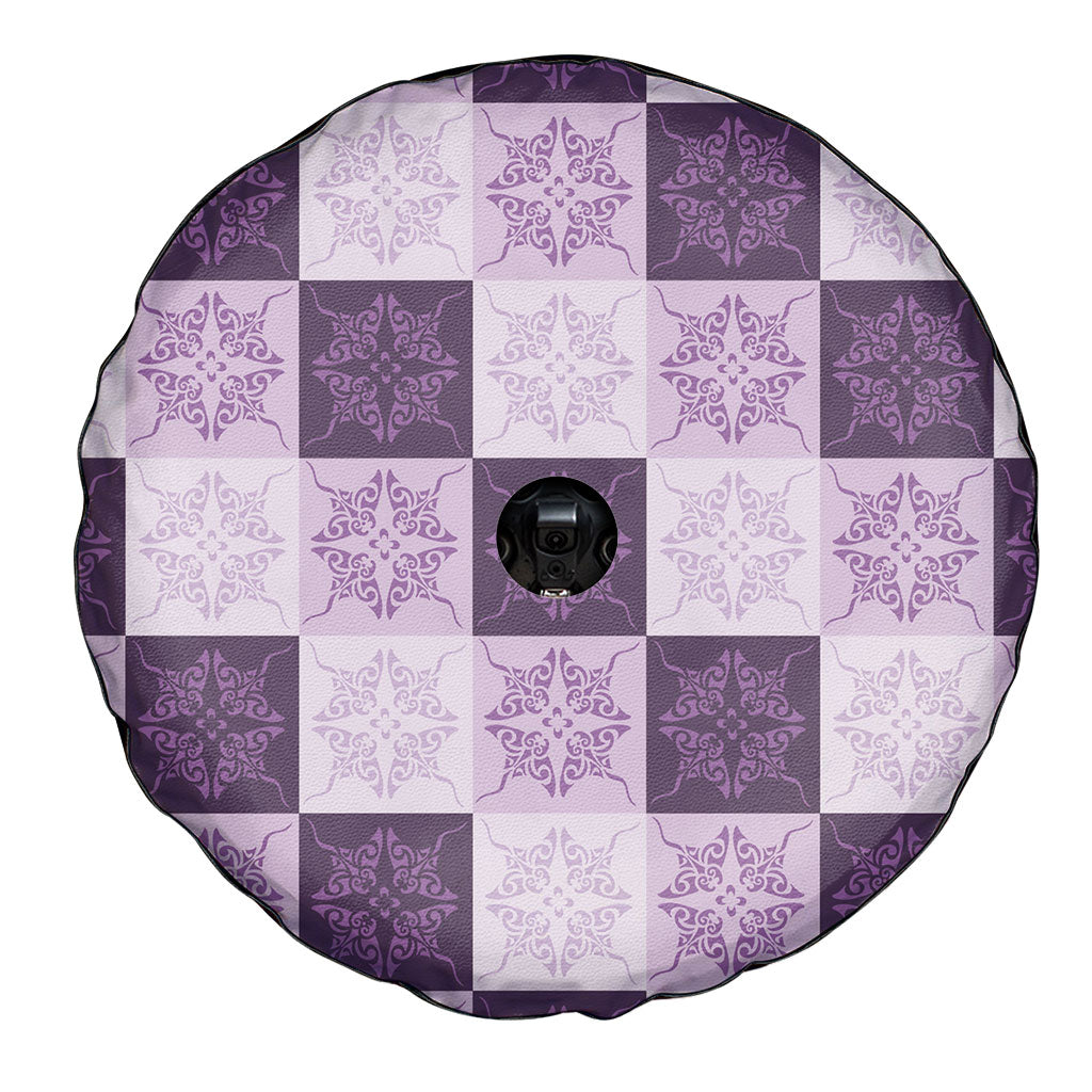Lavender Manta Ray Hawaiian Quilt Motif Spare Tire Cover LT05 - Polynesian Pride