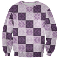 Lavender Manta Ray Hawaiian Quilt Motif Sweatshirt LT05 Unisex Purple - Polynesian Pride