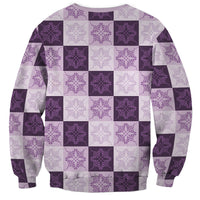 Lavender Manta Ray Hawaiian Quilt Motif Sweatshirt LT05 - Polynesian Pride