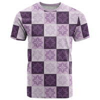 Lavender Manta Ray Hawaiian Quilt Motif T Shirt LT05 Purple - Polynesian Pride