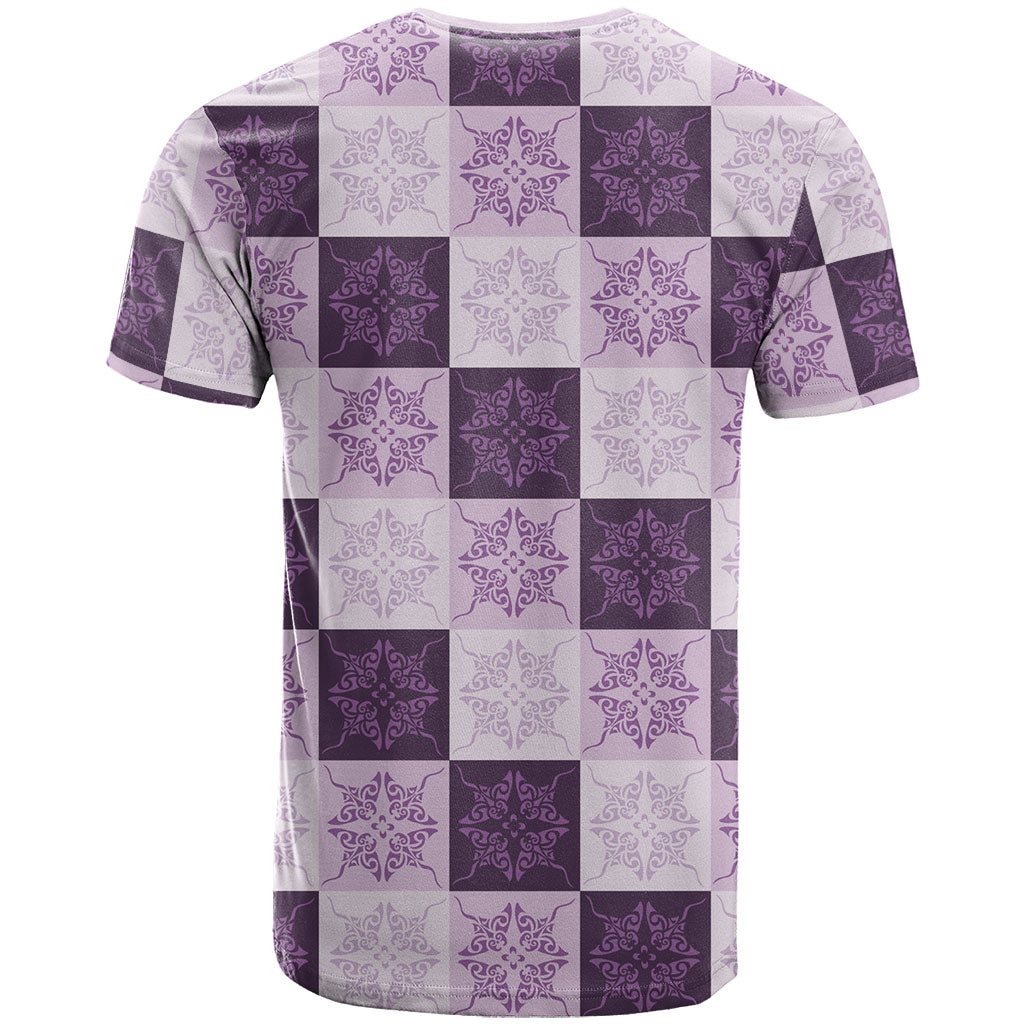 Lavender Manta Ray Hawaiian Quilt Motif T Shirt LT05 - Polynesian Pride