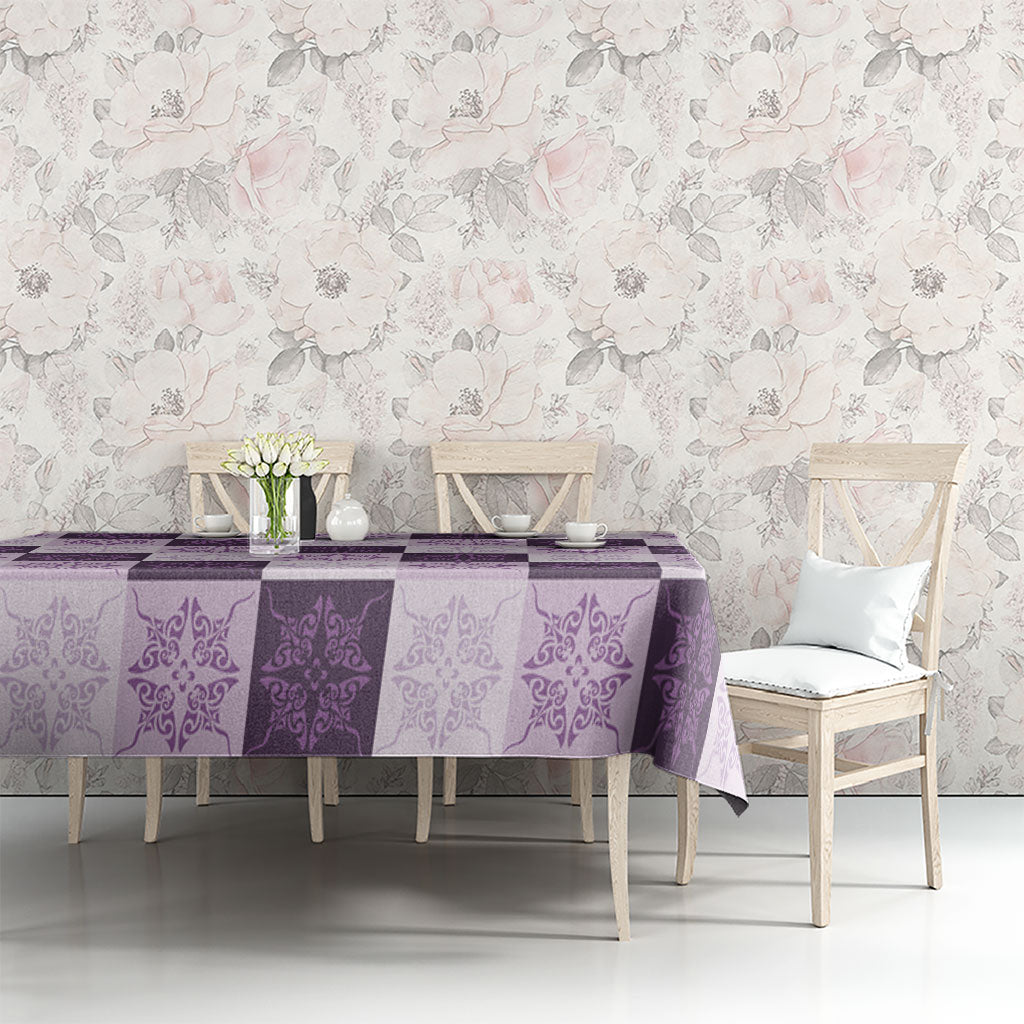Lavender Manta Ray Hawaiian Quilt Motif Tablecloth LT05 - Polynesian Pride