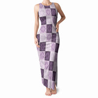 Lavender Manta Ray Hawaiian Quilt Motif Tank Maxi Dress LT05 Women Purple - Polynesian Pride