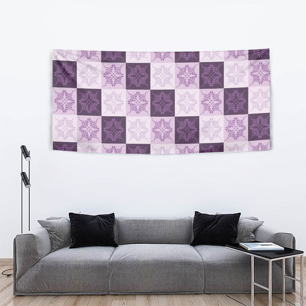 Lavender Manta Ray Hawaiian Quilt Motif Tapestry LT05 - Polynesian Pride